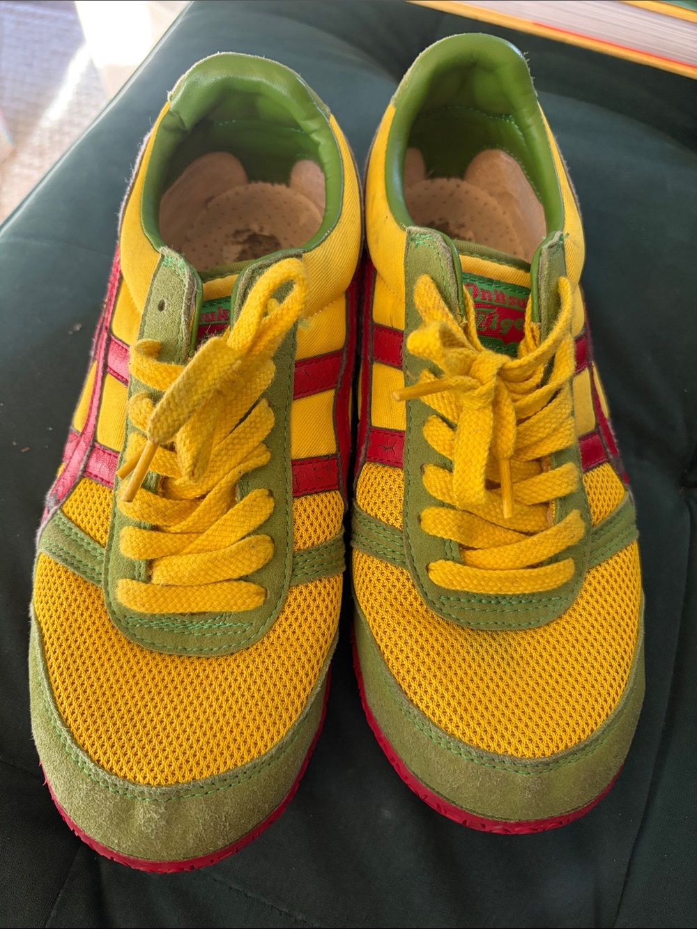 Onitsuka Tiger by Asics Yellow, Green & Red Low-Top Sneakers